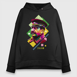Толстовка оверсайз женская Stalin Art, цвет: черный