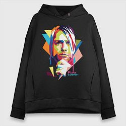 Толстовка оверсайз женская Kurt Cobain: Colors, цвет: черный