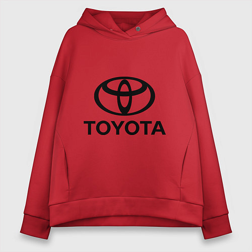 Женское худи оверсайз Toyota Logo / Красный – фото 1