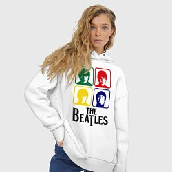 Толстовка оверсайз женская The Beatles: Colors, цвет: белый — фото 2