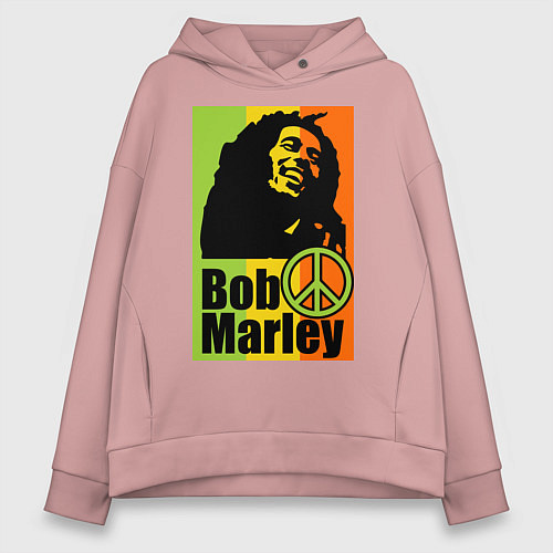 Женское худи оверсайз Bob Marley: Jamaica / Пыльно-розовый – фото 1