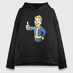 Толстовка оверсайз женская Fallout vault boy, цвет: черный