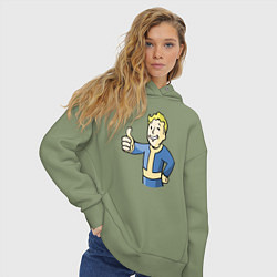 Толстовка оверсайз женская Fallout vault boy, цвет: авокадо — фото 2