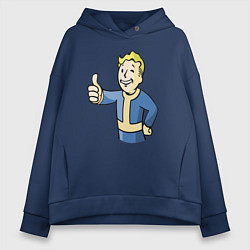Толстовка оверсайз женская Fallout vault boy, цвет: тёмно-синий