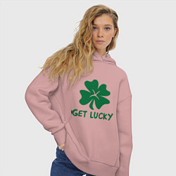 Толстовка оверсайз женская Get lucky, цвет: пыльно-розовый — фото 2