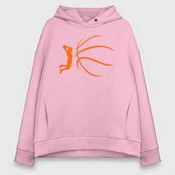 Толстовка оверсайз женская Баскетбол - это моя жизнь, цвет: светло-розовый