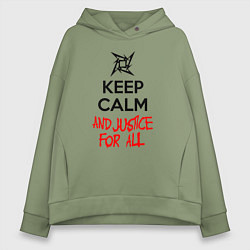 Толстовка оверсайз женская Keep Calm & Justice For All, цвет: авокадо