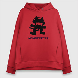 Толстовка оверсайз женская Monstercat, цвет: красный