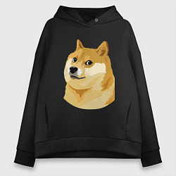 Толстовка оверсайз женская Doge, цвет: черный