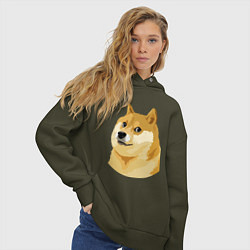 Толстовка оверсайз женская Doge, цвет: хаки — фото 2