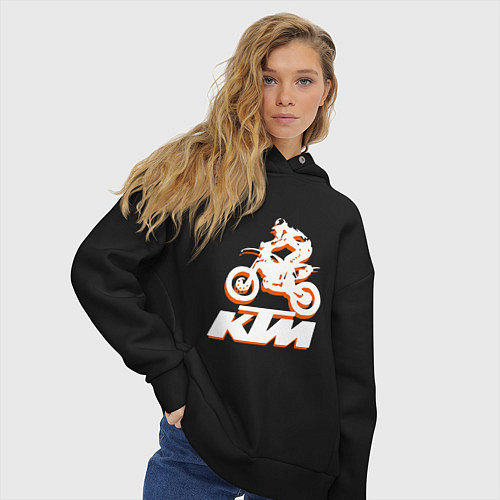 Женское худи оверсайз KTM белый / Черный – фото 3