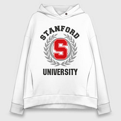 Толстовка оверсайз женская Stanford University, цвет: белый