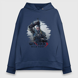 Толстовка оверсайз женская The Witcher 3, цвет: тёмно-синий