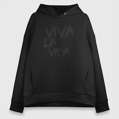 Женское худи оверсайз Viva La Vida / Черный – фото 1