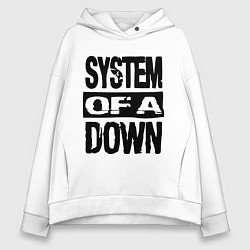 Толстовка оверсайз женская System Of A Down, цвет: белый