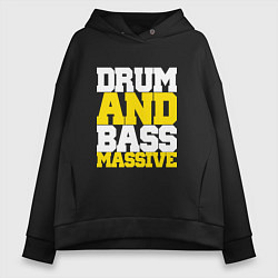 Толстовка оверсайз женская DRUM AND BASS MASSIVE, цвет: черный