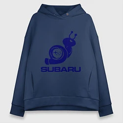 Толстовка оверсайз женская Subaru, цвет: тёмно-синий