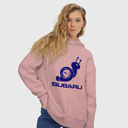 Толстовка оверсайз женская Subaru, цвет: пыльно-розовый — фото 2