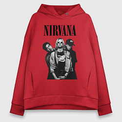 Толстовка оверсайз женская Nirvana Group, цвет: красный
