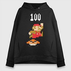 Толстовка оверсайз женская Mario: 100 coins, цвет: черный