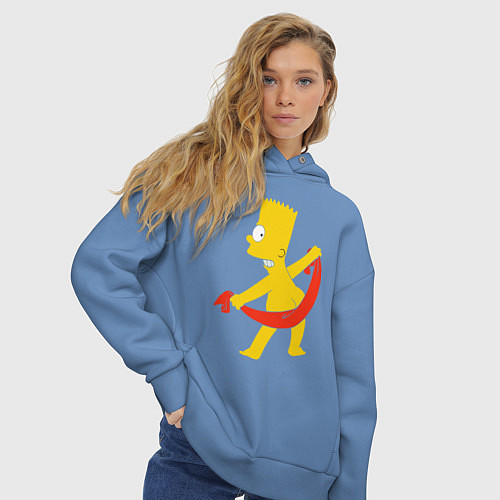 Женское худи оверсайз Барт с полотенцем / Мягкое небо – фото 3