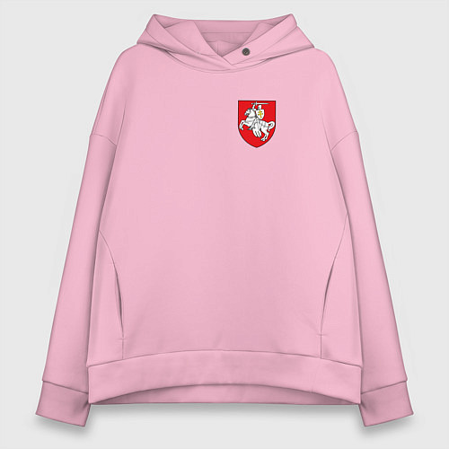 Женское худи оверсайз Погоня: герб / Светло-розовый – фото 1