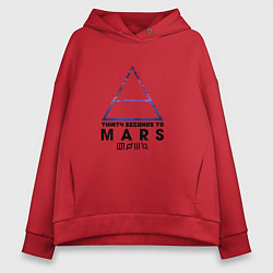 Толстовка оверсайз женская Thirty seconds to mars cosmos, цвет: красный