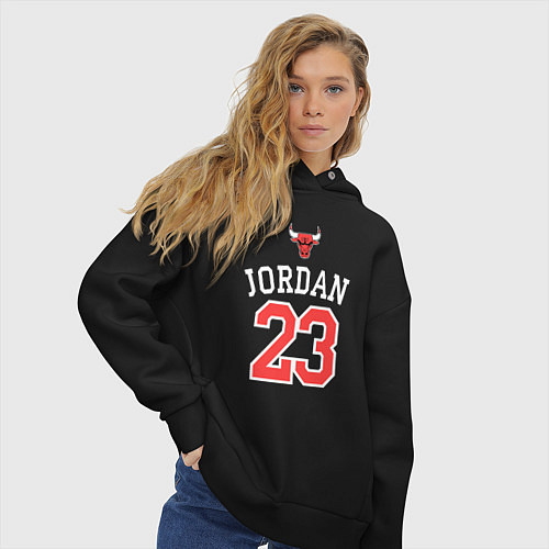 Женское худи оверсайз Jordan 23 / Черный – фото 3