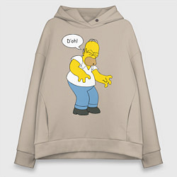 Толстовка оверсайз женская D'oh mood, цвет: миндальный