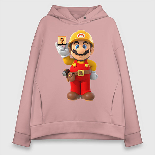 Женское худи оверсайз Super Mario / Пыльно-розовый – фото 1