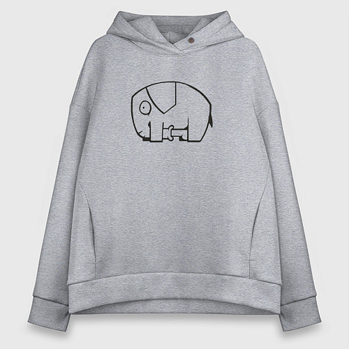 Женское худи оверсайз Самодостаточный слоник / Меланж – фото 1