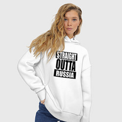 Толстовка оверсайз женская Straight Outta Russia, цвет: белый — фото 2