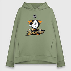 Толстовка оверсайз женская NHL: Anaheim Ducks, цвет: авокадо