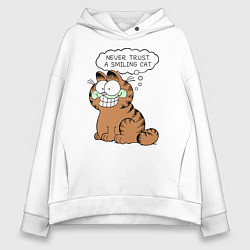 Толстовка оверсайз женская Garfield: Smiling Cat, цвет: белый