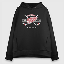 Толстовка оверсайз женская Detroit Red Wings: Est.1926, цвет: черный