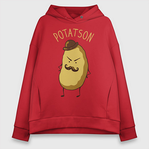 Женское худи оверсайз Potatson / Красный – фото 1