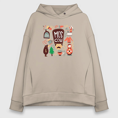 Женское худи оверсайз Moscow Pack / Миндальный – фото 1