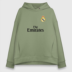Толстовка оверсайз женская Real Madrid: Fly Emirates, цвет: авокадо