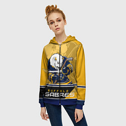 Толстовка на молнии женская Buffalo Sabres, цвет: 3D-синий — фото 2