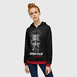 Толстовка на молнии женская Arnold forever, цвет: 3D-красный — фото 2