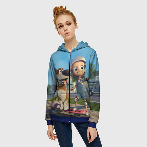 Женская толстовка на молнии Оззи и подружка / 3D-Синий – фото 3