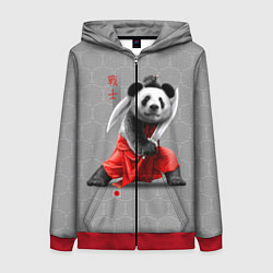 Толстовка на молнии женская Master Panda, цвет: 3D-красный