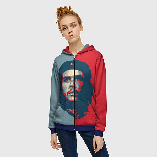 Женская толстовка на молнии Che Guevara / 3D-Синий – фото 3