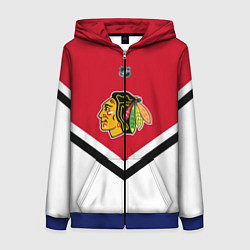 Толстовка на молнии женская NHL: Chicago Blackhawks, цвет: 3D-синий