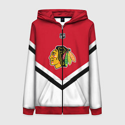 Толстовка на молнии женская NHL: Chicago Blackhawks, цвет: 3D-красный