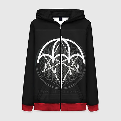 Женская толстовка на молнии BMTH: Rain Symbol / 3D-Красный – фото 1