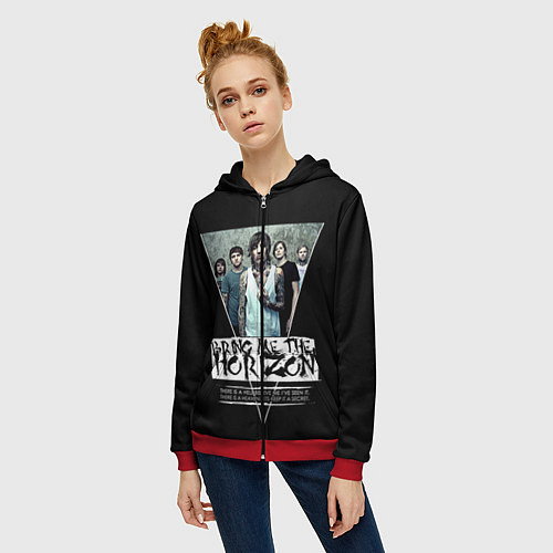 Женская толстовка на молнии Bring Me The Horizon / 3D-Красный – фото 3