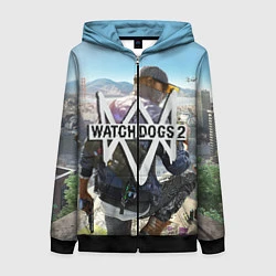 Толстовка на молнии женская Watch Dogs 2, цвет: 3D-черный