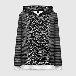 Толстовка на молнии женская Joy Division: Unknown Pleasures, цвет: 3D-белый