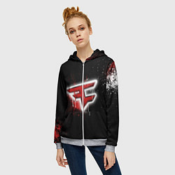 Толстовка на молнии женская FaZe Clan: Black collection, цвет: 3D-меланж — фото 2